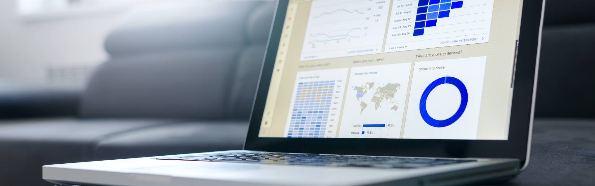 Laptop with graphs